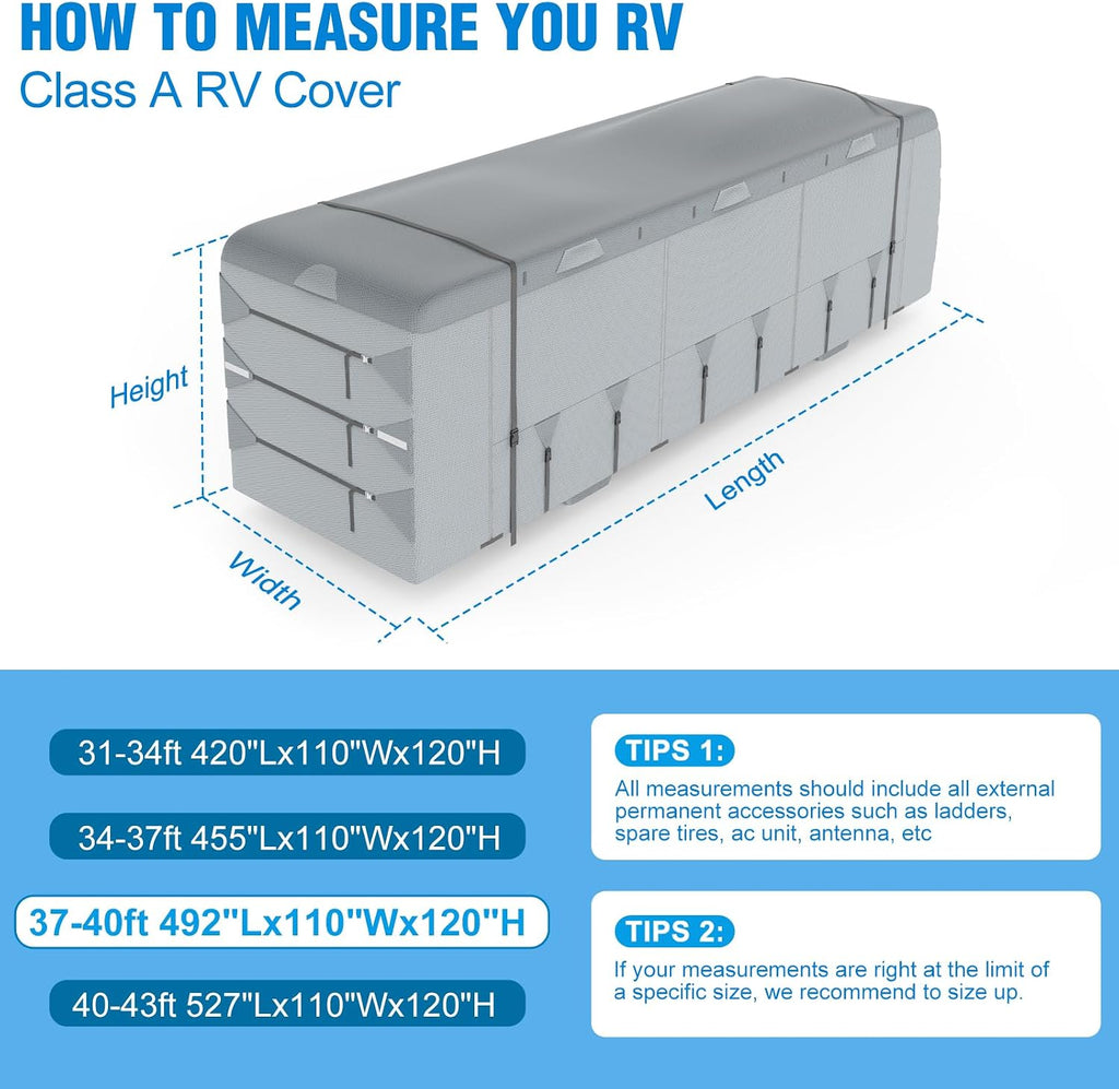 MOFEEZ Class A RV Cover 37-40ft, 9 Layers Top Waterproof Motorhome Cover - image 7