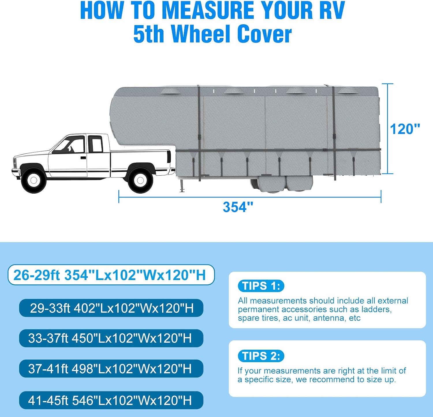 MOFEEZ 5th Wheel RV Cover 26-29ft, 9 Layers Top Fifth Wheel Camper Cover - image 8