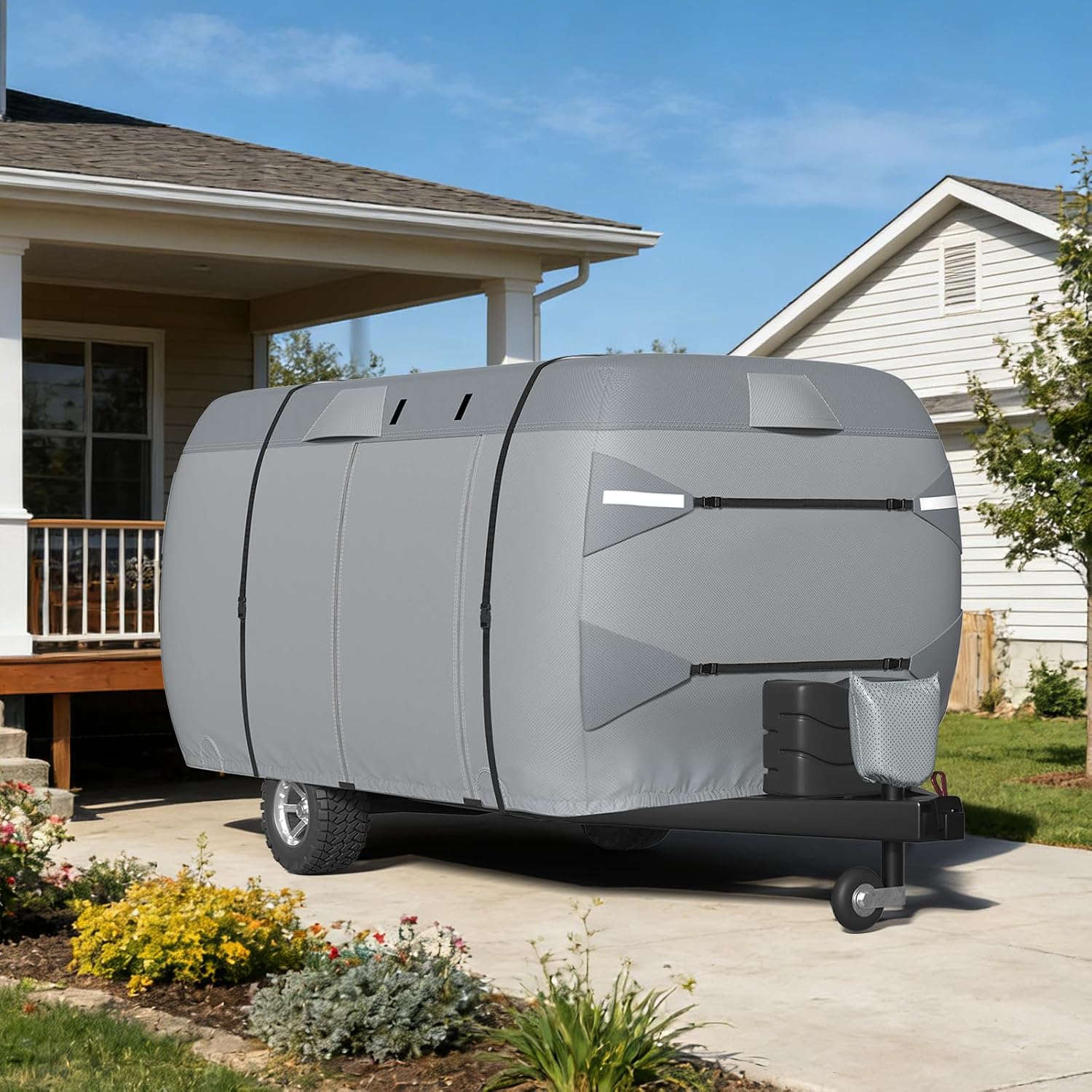 MOFEEZ Fiberglass Travel Trailer Cover, 9 Layers Waterproof 8-10ft RV Cover - image 9