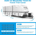 Mofeez Oxford Fabric Travel Trailer RV Cover, Camper Cover with 420D Oxford for The Top, 27'-30' Tearproof Waterproof Windproof Travel Trailer Cover with 4 Tire Covers, Jack Cover and Zippered Doors - image 7