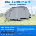 MOFEEZ Teardrop Camper Cover, 10-12ft RV Cover for Rpod with Jack Cover - image 8