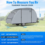 MOFEEZ Teardrop Camper Cover, 8-10ft RV Cover for Rpod with Jack Cover - image 8