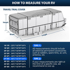 Mofeez Oxford Fabric Travel Trailer RV Cover, Camper Cover with 420D Oxford Travel Trailer Cover 27-30 ft Tearproof Waterproof Windproof with Tire Covers, Jack Cover and Propane Tank Cover - image 9