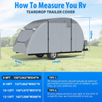 MOFEEZ Teardrop Camper Cover, 5-8ft RV Cover for Rpod with Jack Cover - image 8