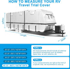 Mofeez Oxford Fabric Travel Trailer RV Cover, Camper Cover with 420D Oxford for The Top, 30'-33' Tearproof Waterproof Windproof Travel Trailer Cover with 4 Tire Covers, Jack Cover and Zippered Doors - image 7