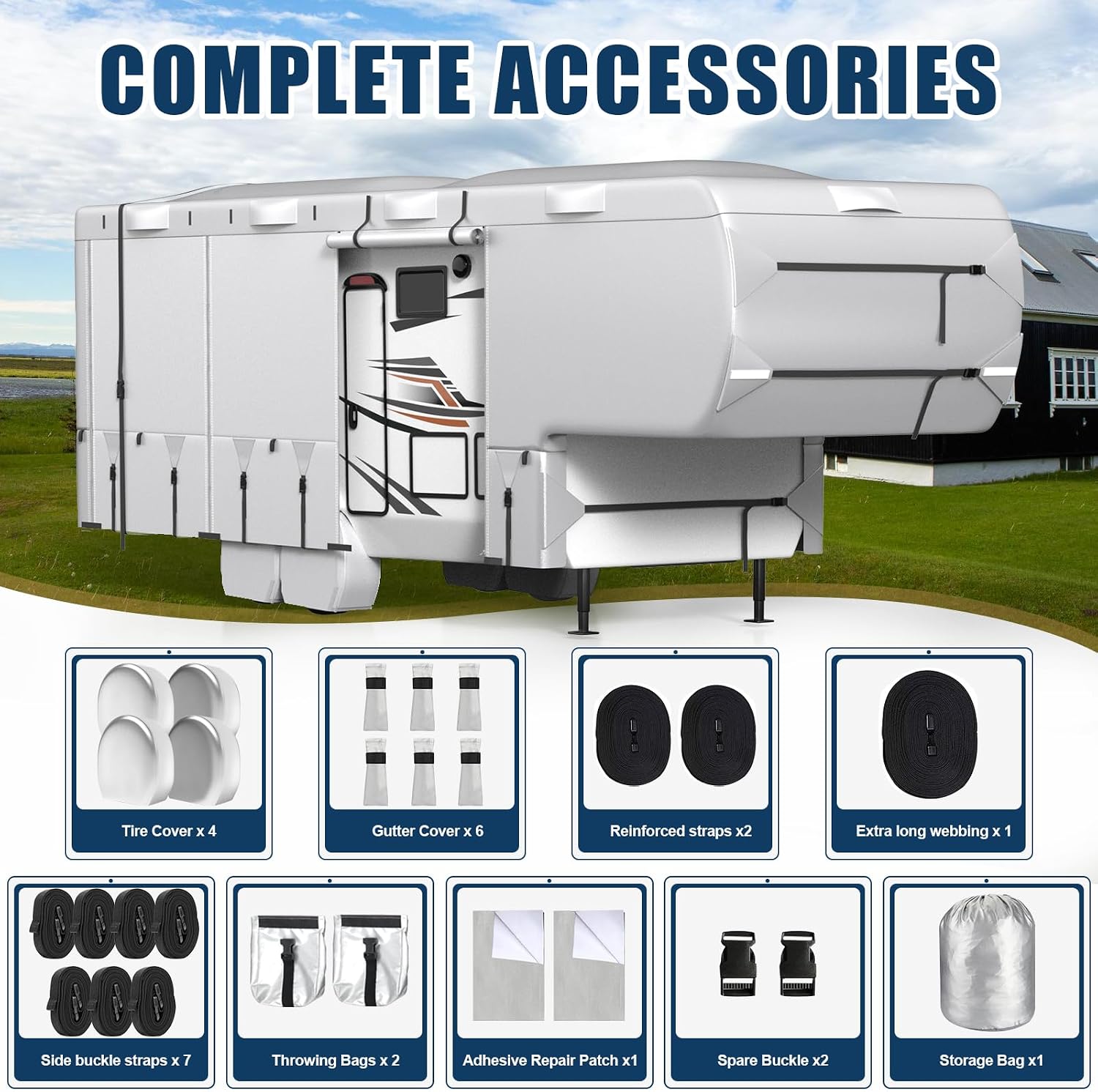MOFEEZ 5th Wheel RV Cover 26-29ft, 420D Oxford Fabric Fifth Wheel Cover - image 6
