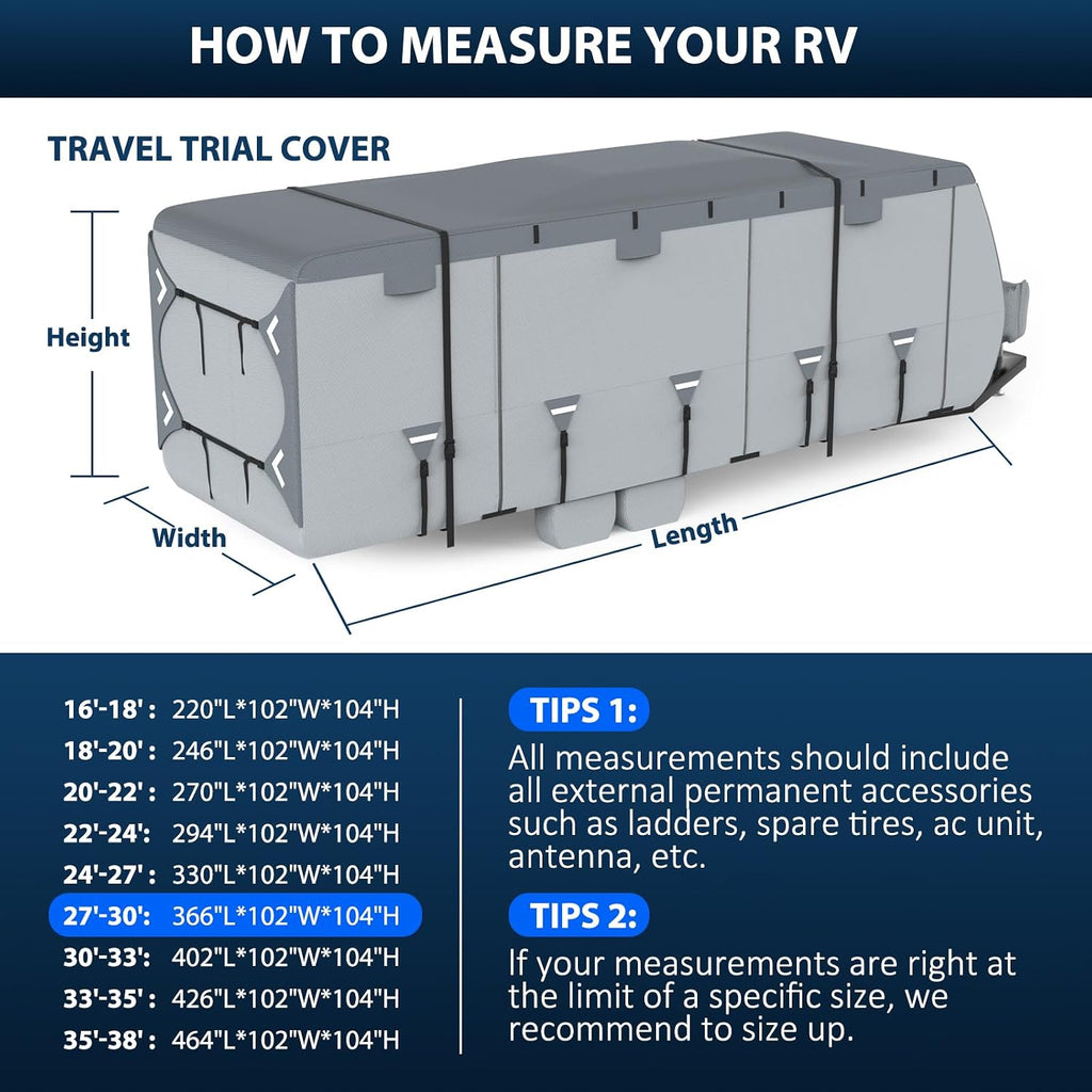 Mofeez Travel Trailer RV Cover 7 Layers for 27'-30' Camper Cover RV Covers - image 9