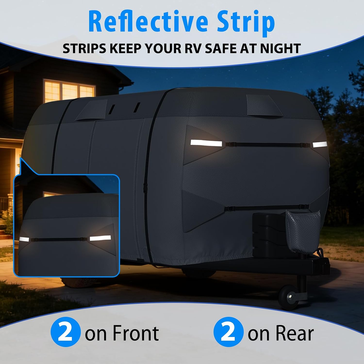 MOFEEZ Fiberglass Travel Trailer Cover, 9 Layers Waterproof 8-10ft RV Cover - image 8