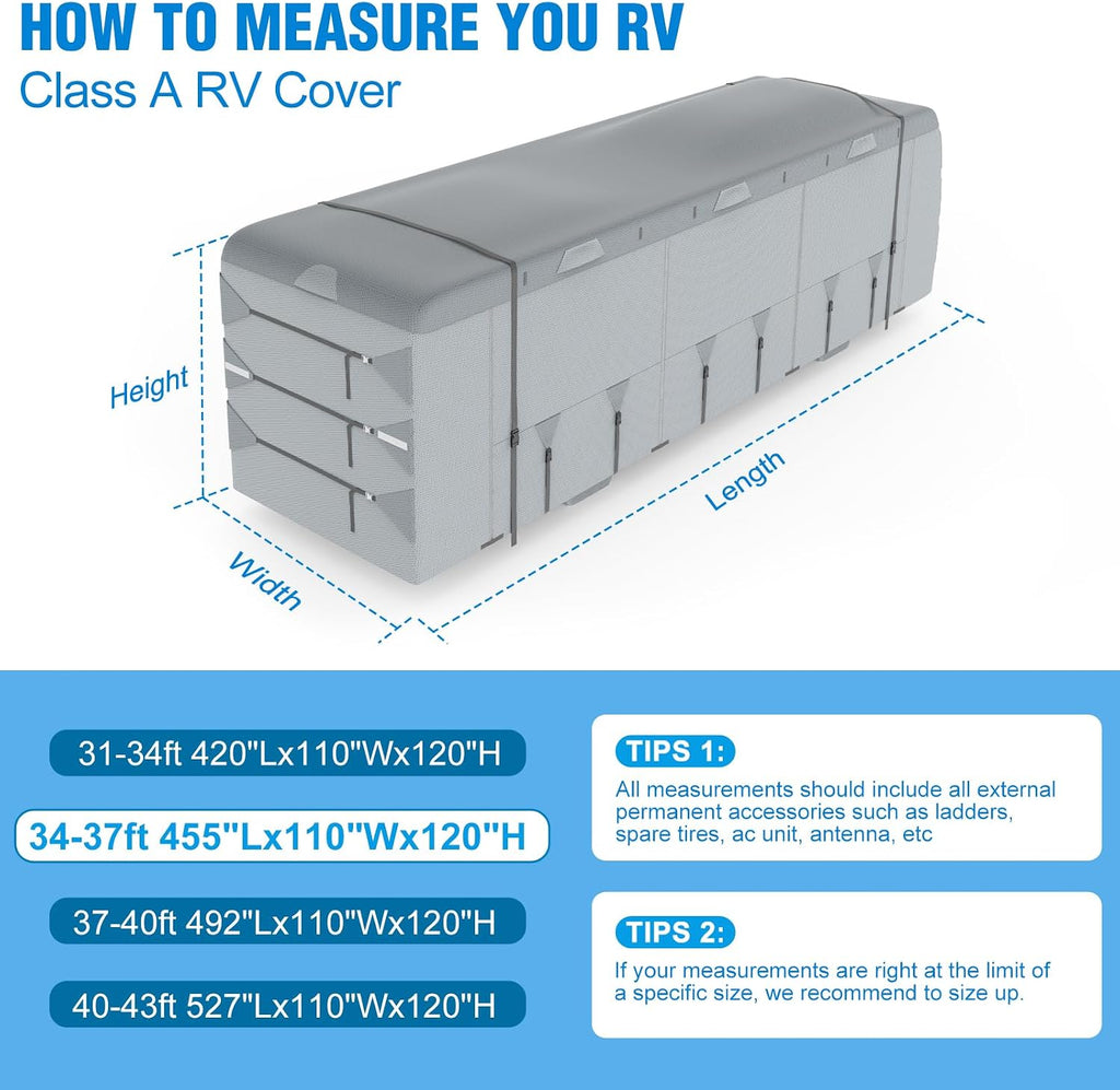 MOFEEZ Class A RV Cover 34-37ft, 9 Layers Top Waterproof Motorhome Cover - image 7