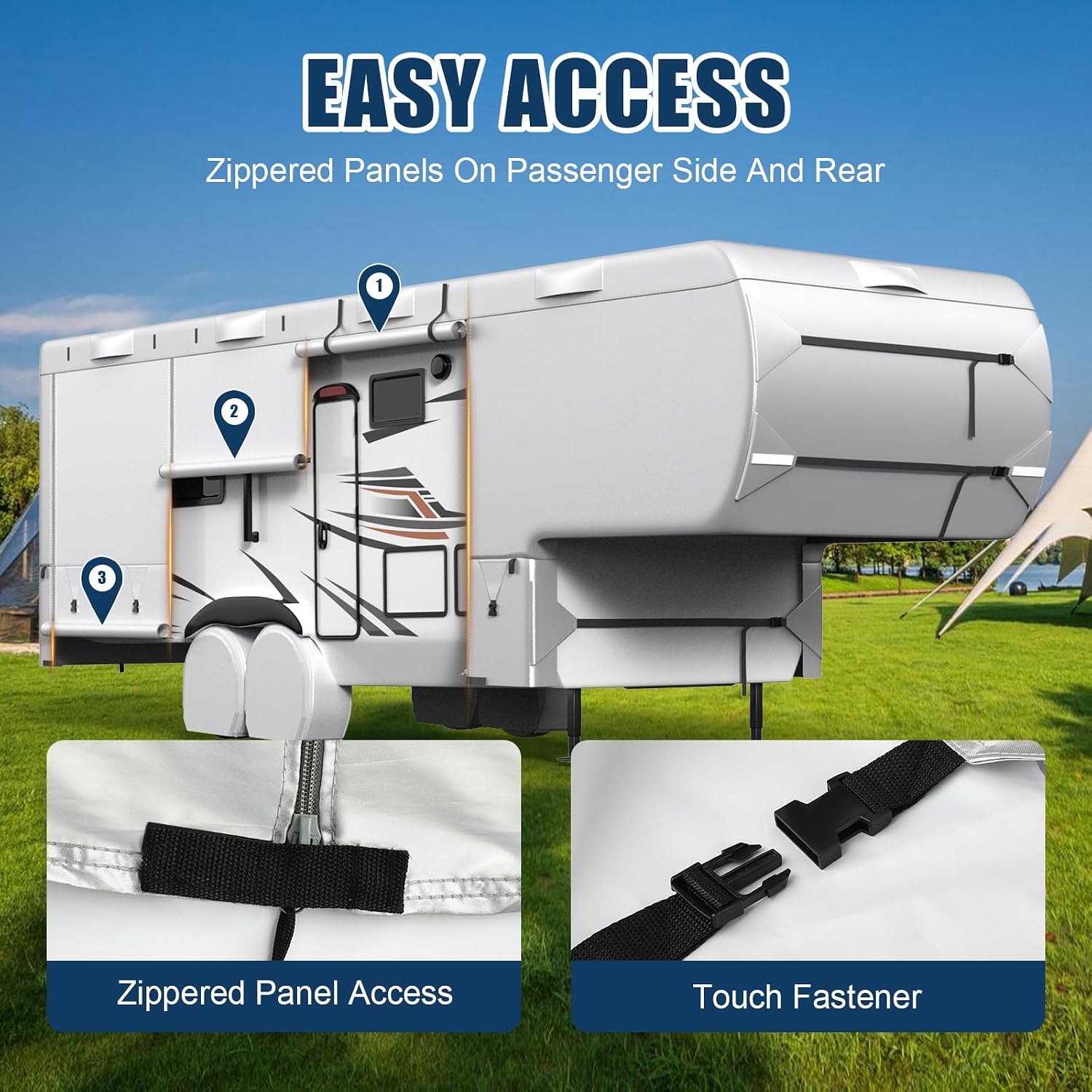 MOFEEZ 5th Wheel RV Cover 26-29ft, 420D Oxford Fabric Fifth Wheel Cover - image 4