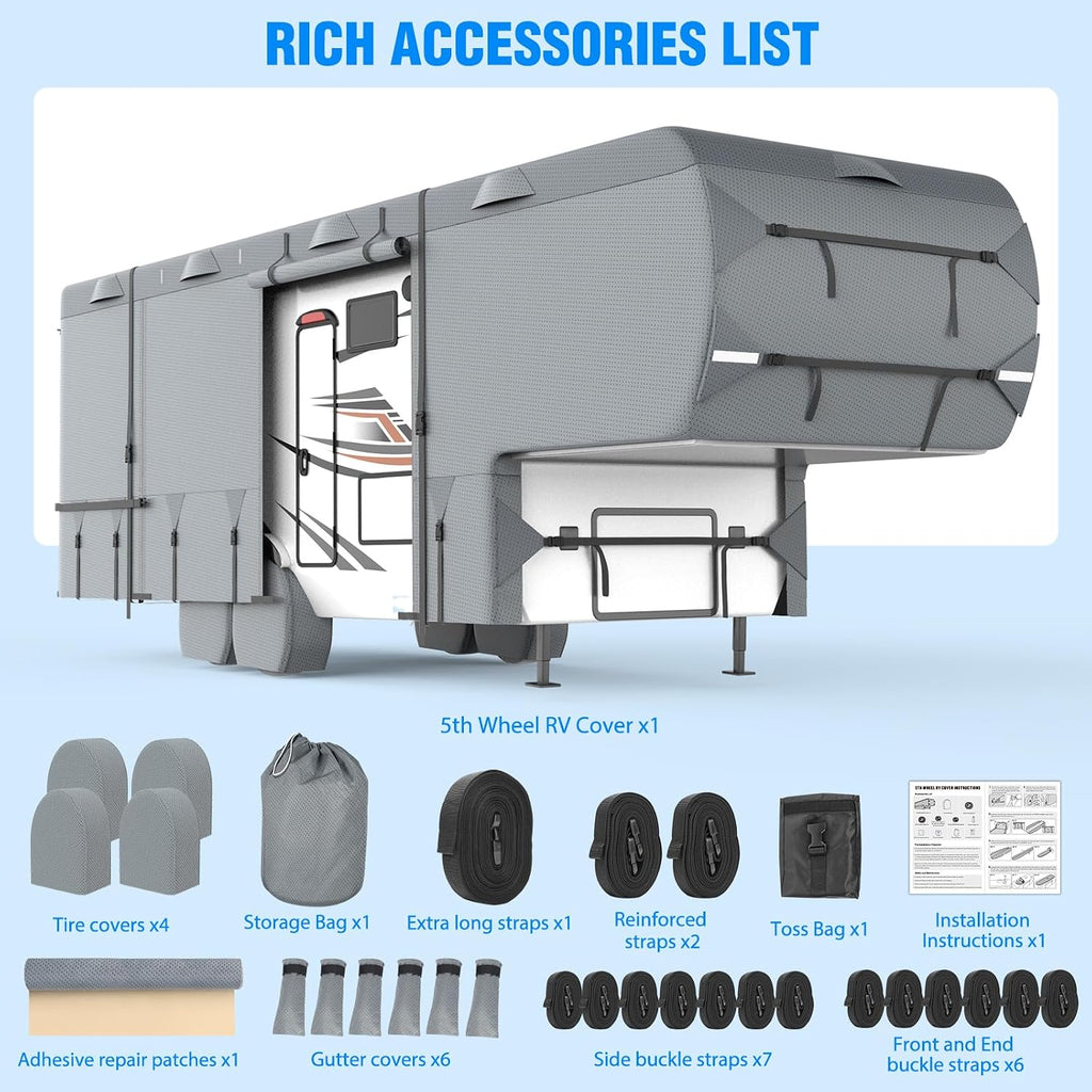 MOFEEZ 5th Wheel RV Cover 37-41ft, 9 Layers Top Fifth Wheel Camper Cover - image 7