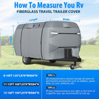 MOFEEZ Fiberglass Travel Trailer Cover, 9-Layer Waterproof 11-13ft RV Cover - image 7