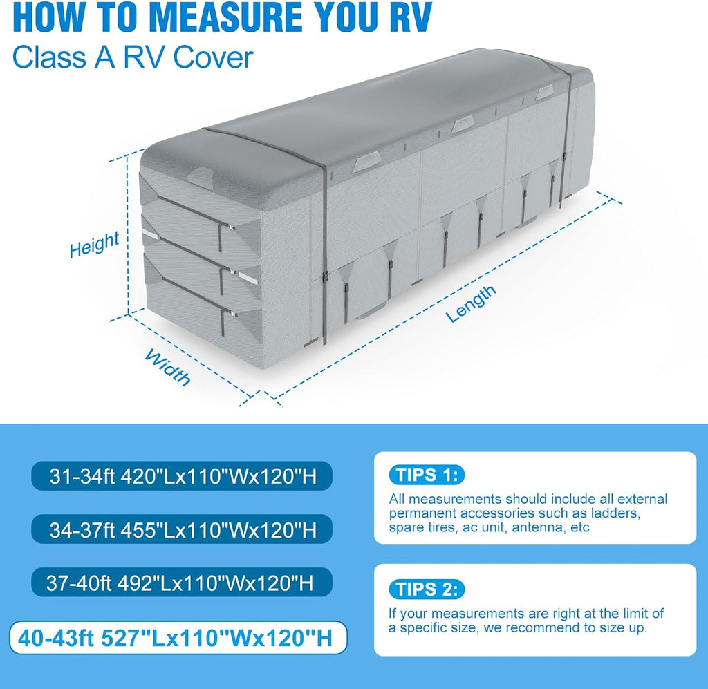 MOFEEZ Class A RV Cover 40-43ft, 9 Layers Top Waterproof Motorhome Cover - image 7