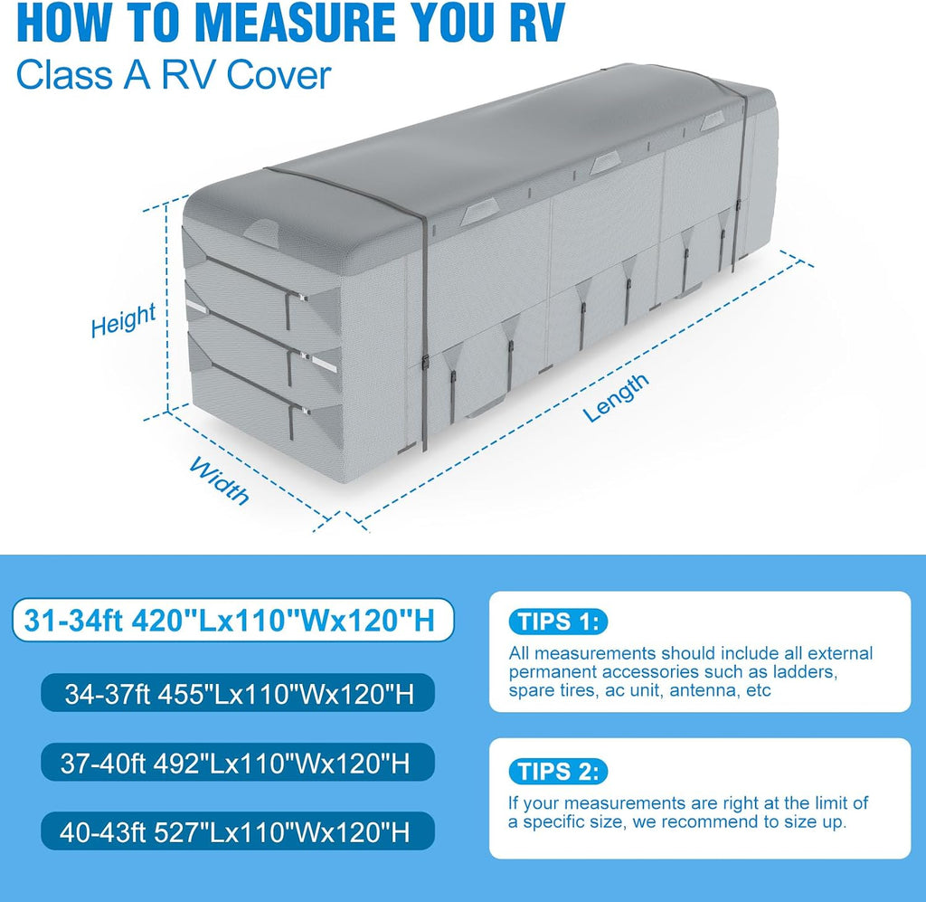 MOFEEZ Class A RV Cover 31-34ft, 9 Layers Top Waterproof Motorhome Cover - image 7