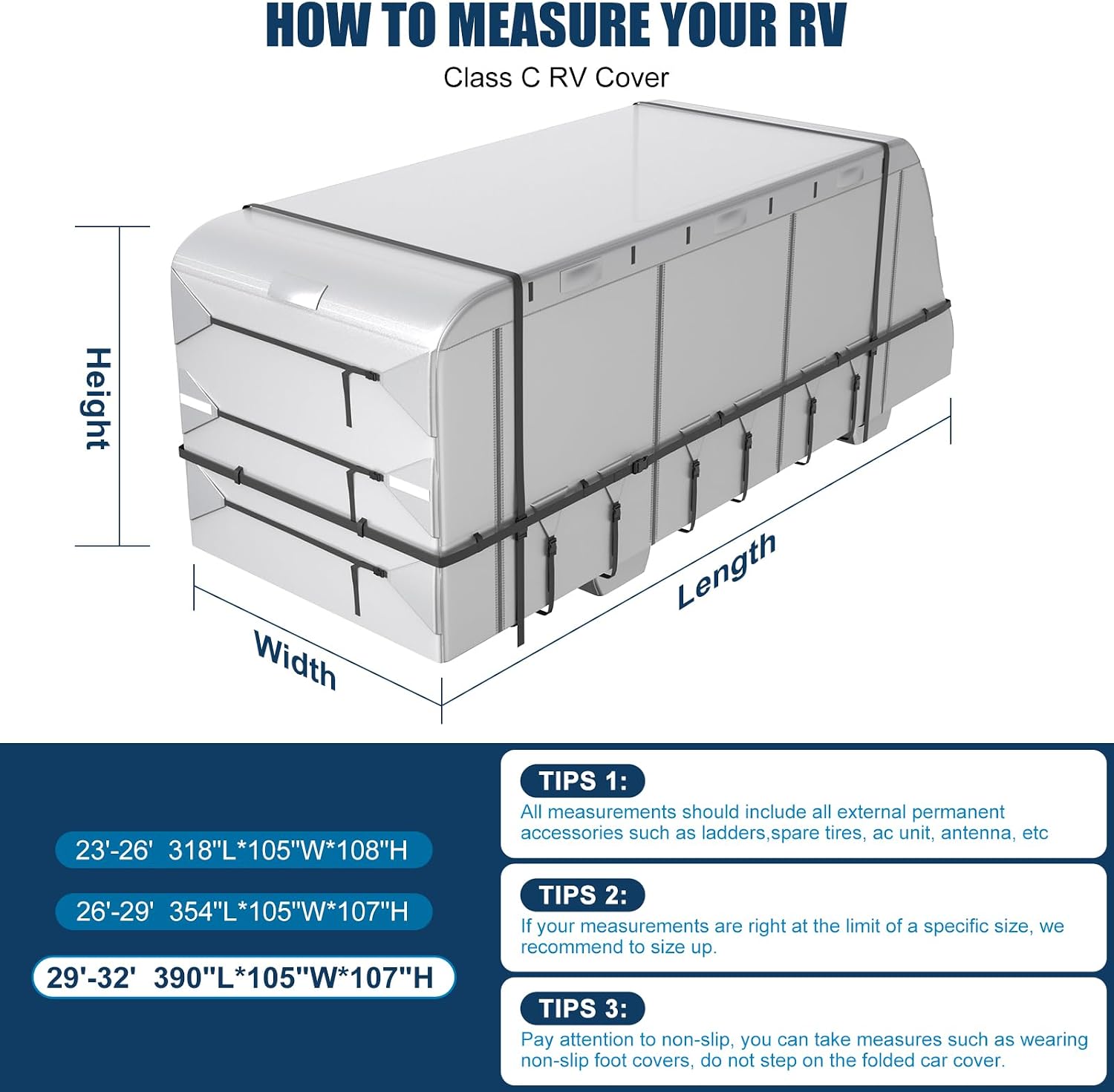 MOFEEZ Class C RV Cover 29-32ft, 420D Oxford Fabric Class C Motorhome Cover - image 7