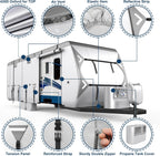 Mofeez Oxford Fabric Travel Trailer RV Cover, Camper Cover with 420D Oxford Travel Trailer Cover 27-30 ft Tearproof Waterproof Windproof with Tire Covers, Jack Cover and Propane Tank Cover - image 4
