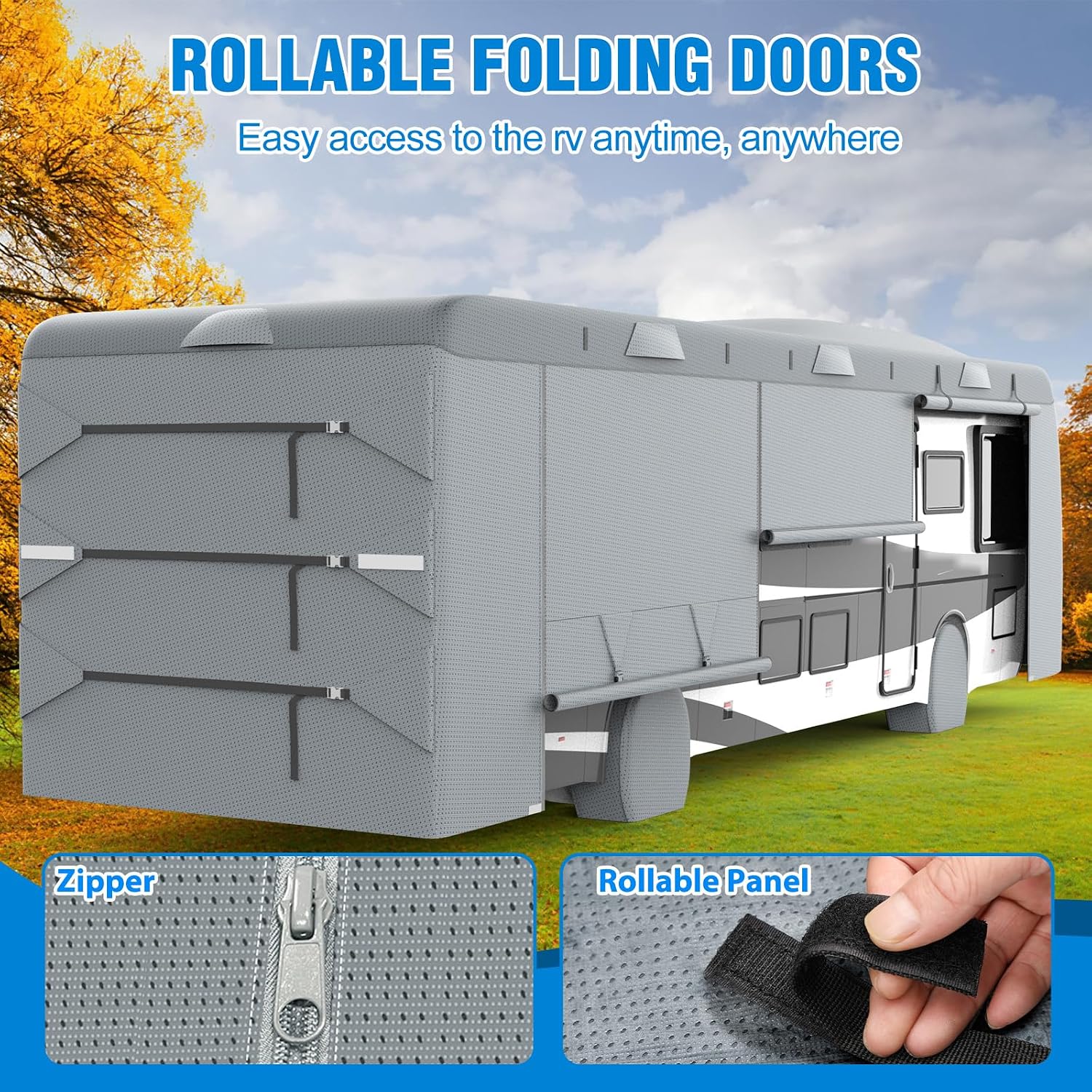MOFEEZ Class A RV Cover 34-37ft, 9 Layers Top Waterproof Motorhome Cover - image 5