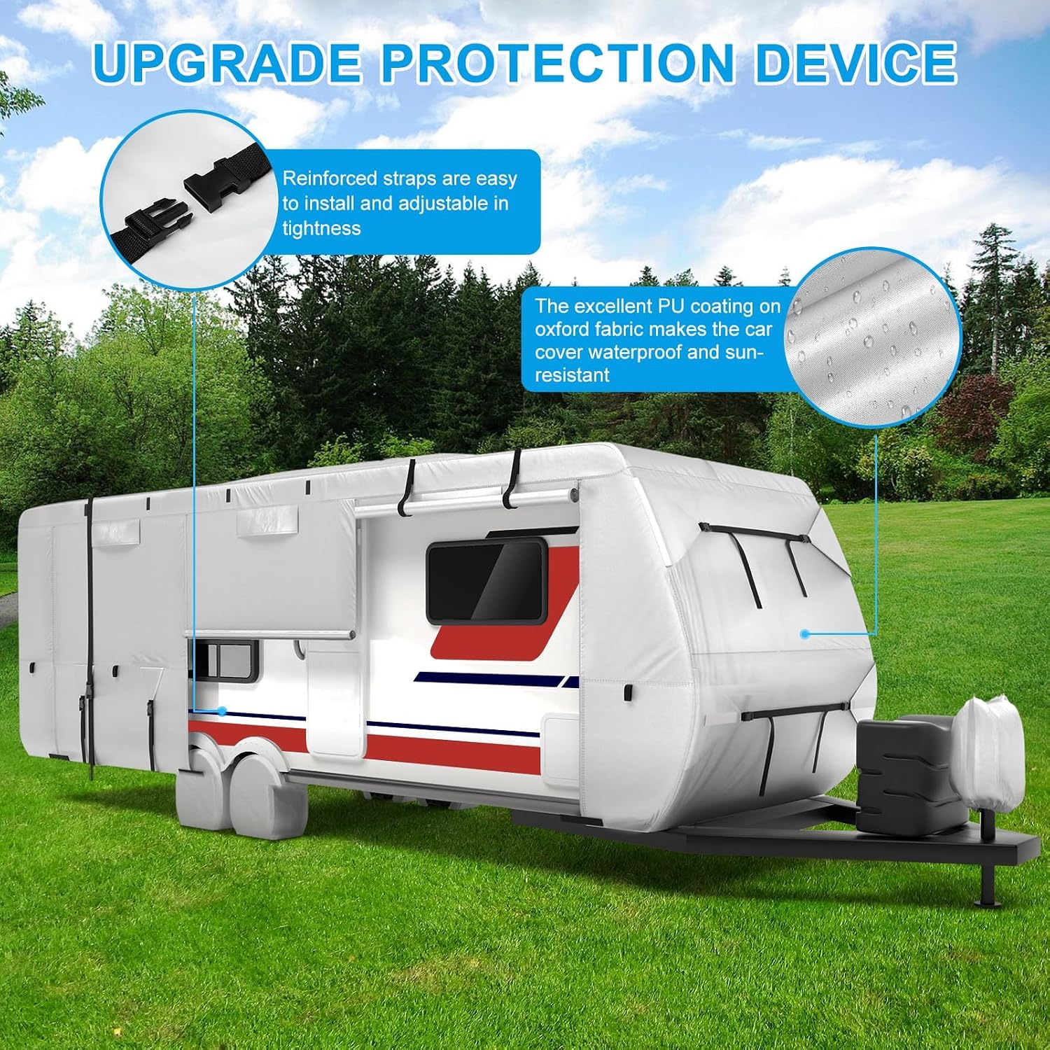 Mofeez Travel Trailer RV Cover 420D Oxford 16'-18' Camper Cover RV Covers - image 4