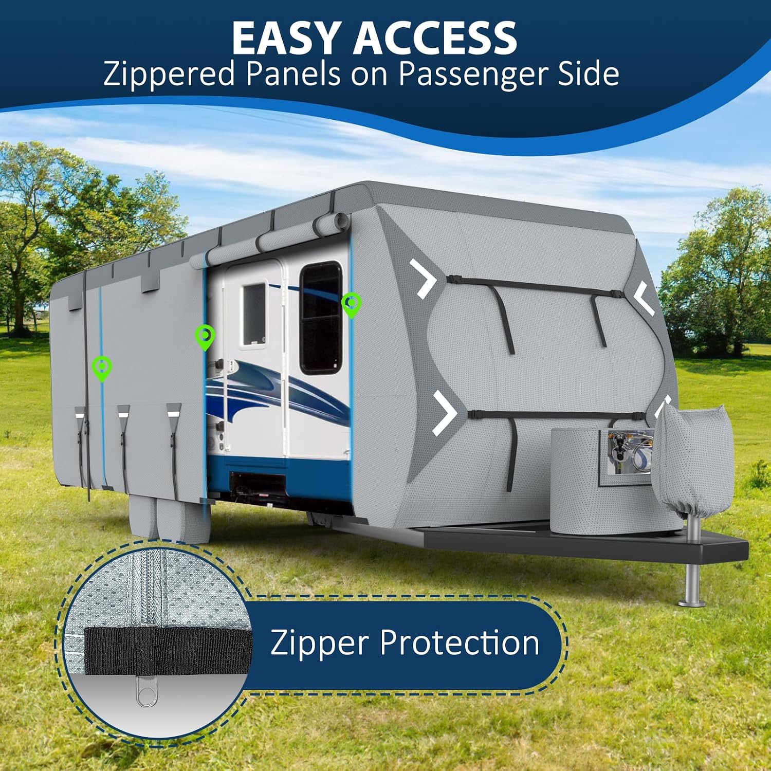 Mofeez Travel Trailer RV Cover 7 Layers for 18'-20' Camper Cover RV Covers - image 5