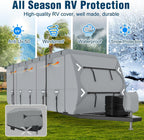 Mofeez RV Cover, 18-20ft Travel Trailer Cover, Heavy Duty 7 Layer Top Anti-UV Windproof Waterproof Camper Toy Hauler Cover with Tire Cover, Gutter Cover, Jack Cover - image 2