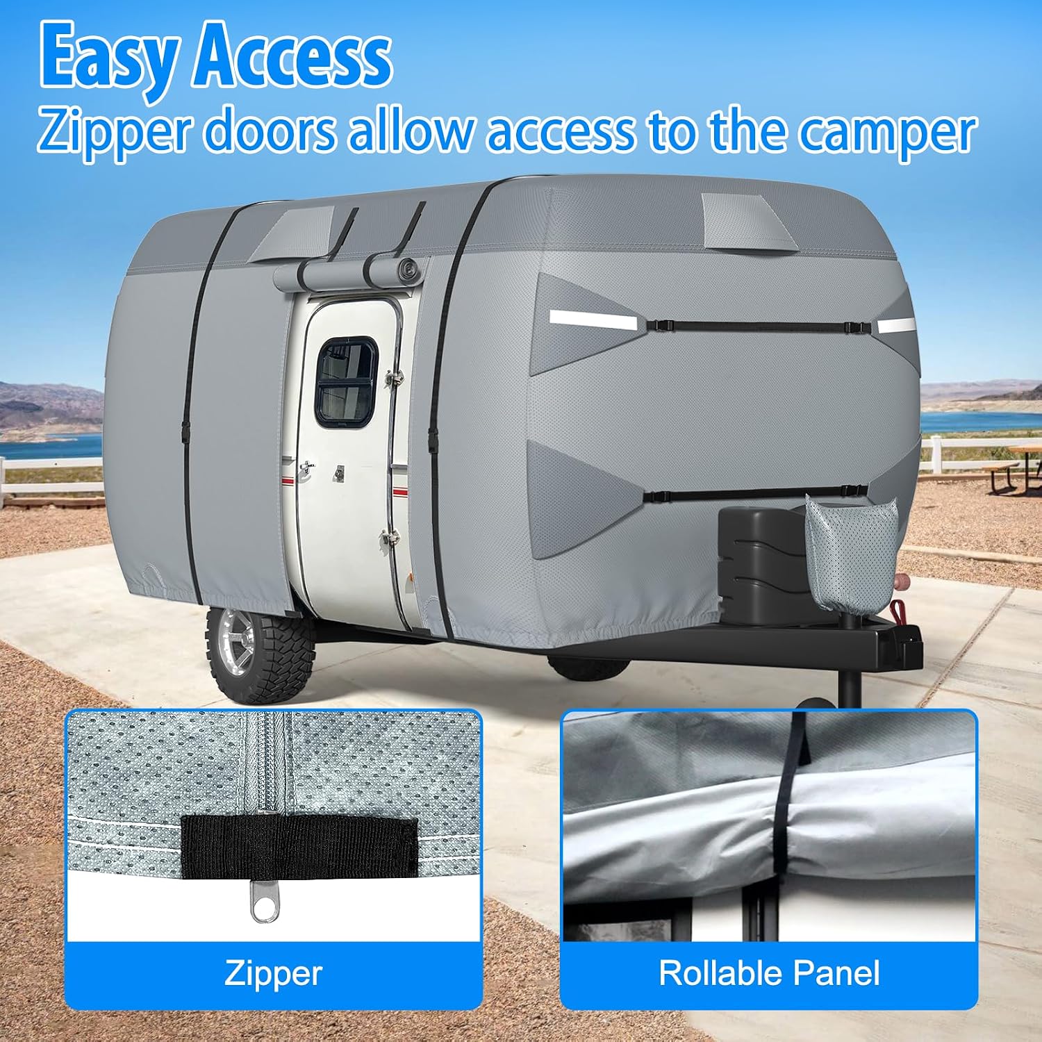 MOFEEZ Fiberglass Travel Trailer Cover, 9-Layer Waterproof 13-16ft RV Cover - image 4