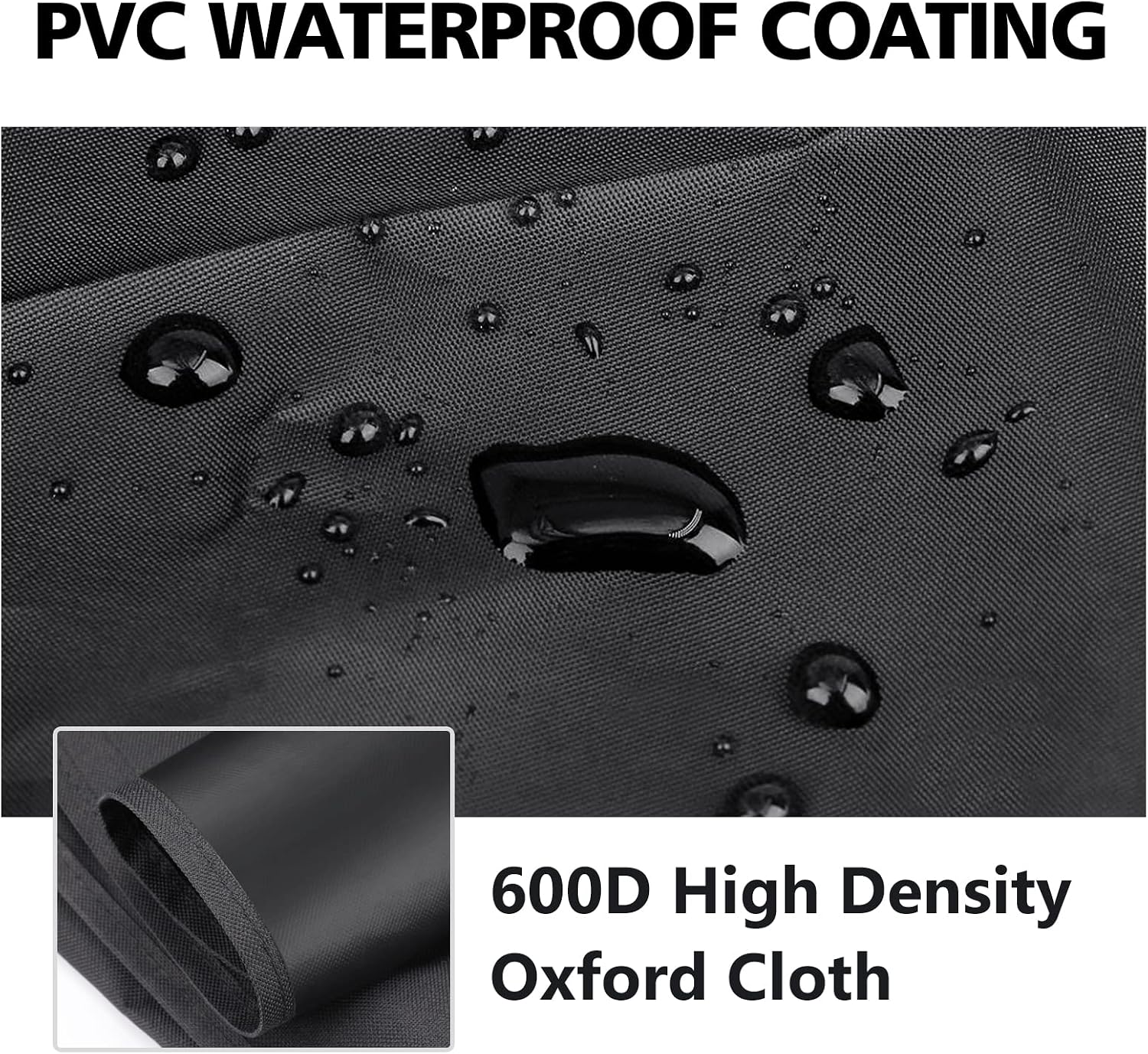 MOFEEZ 8ft Firewood Log Rack Cover Outdoor, Waterproof Weather Resistant Solid 600D Oxford PVC Coating Fabric (Black, 96" L x 24" W x 42" H) - image 3