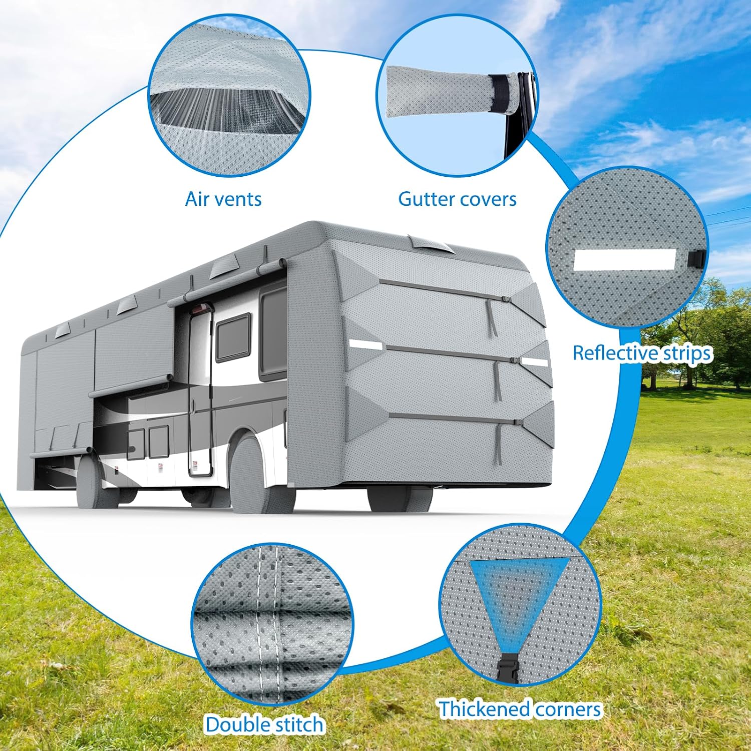 MOFEEZ Class A RV Cover 31-34ft, 9 Layers Top Waterproof Motorhome Cover - image 4