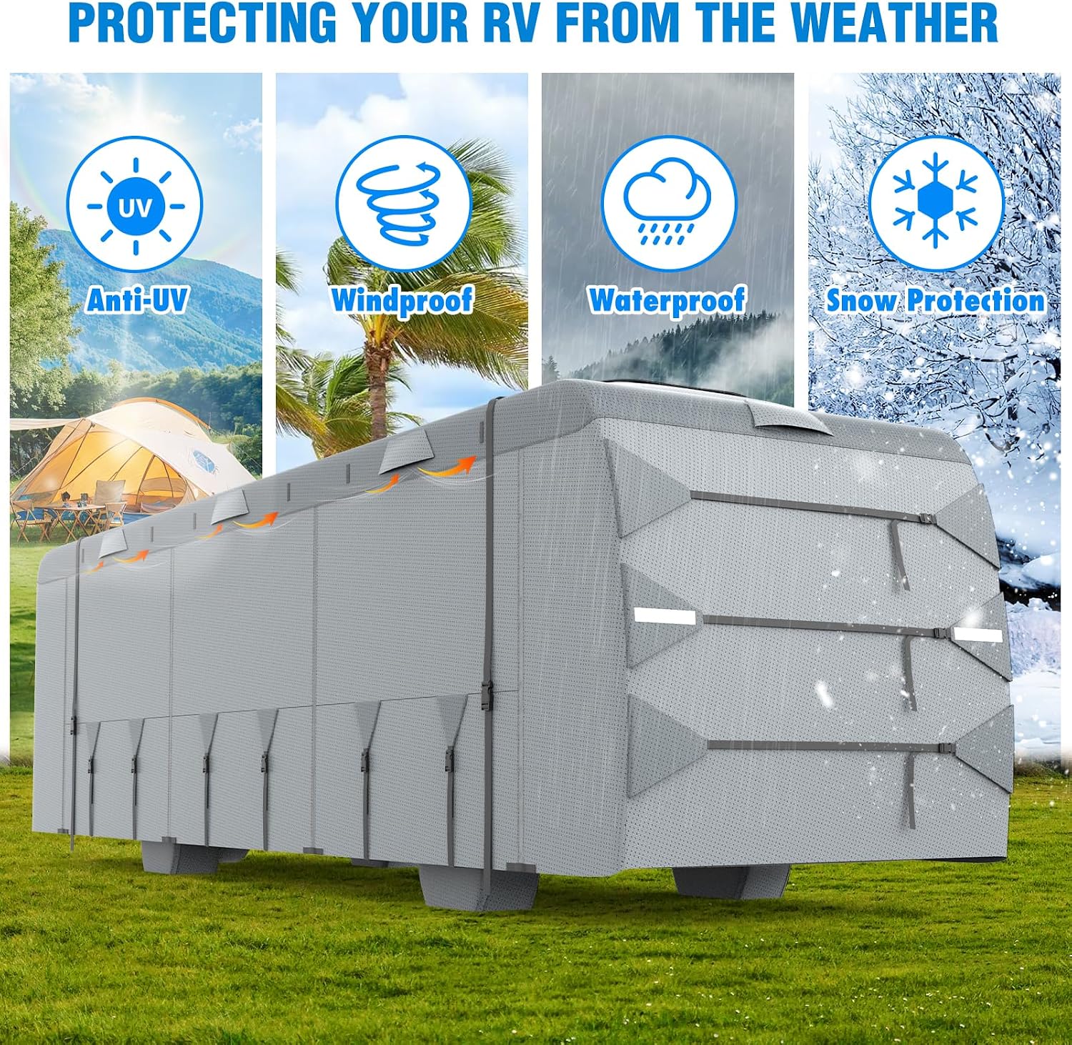 MOFEEZ Class A RV Cover 31-34ft, 9 Layers Top Waterproof Motorhome Cover - image 3