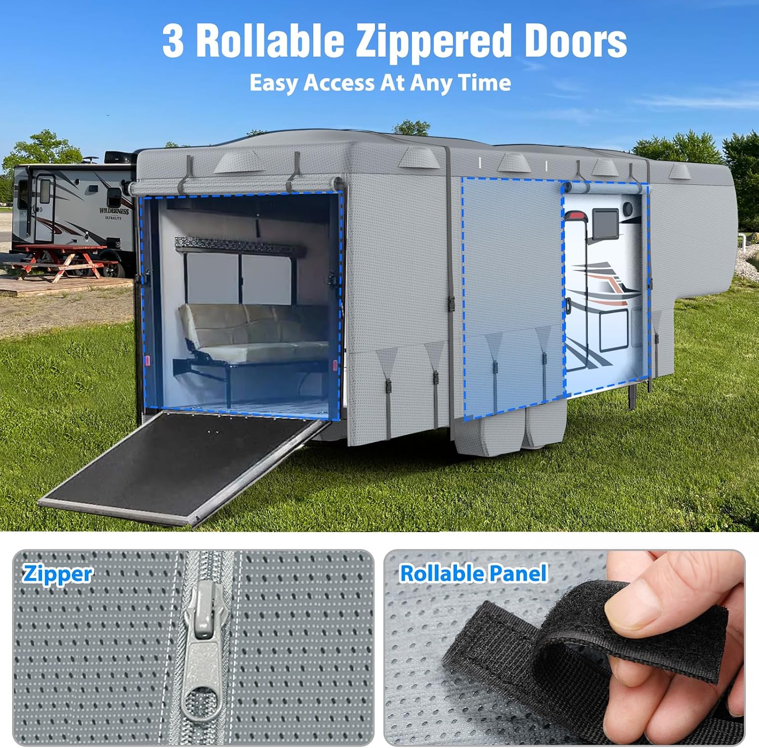 MOFEEZ 5th Wheel RV Cover 29-33ft, 9 Layers Top Fifth Wheel Camper Cover - image 4