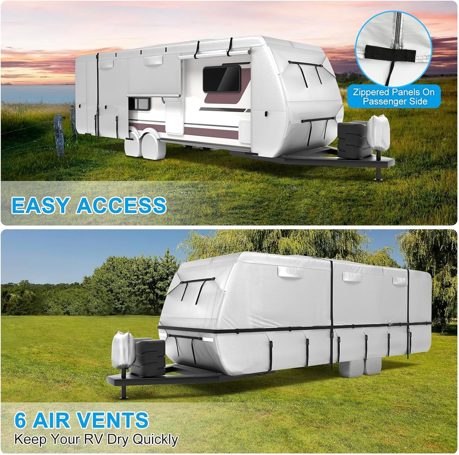 Mofeez Travel Trailer RV Cover 420D Oxford 24'-27' Camper Cover RV Covers - image 5
