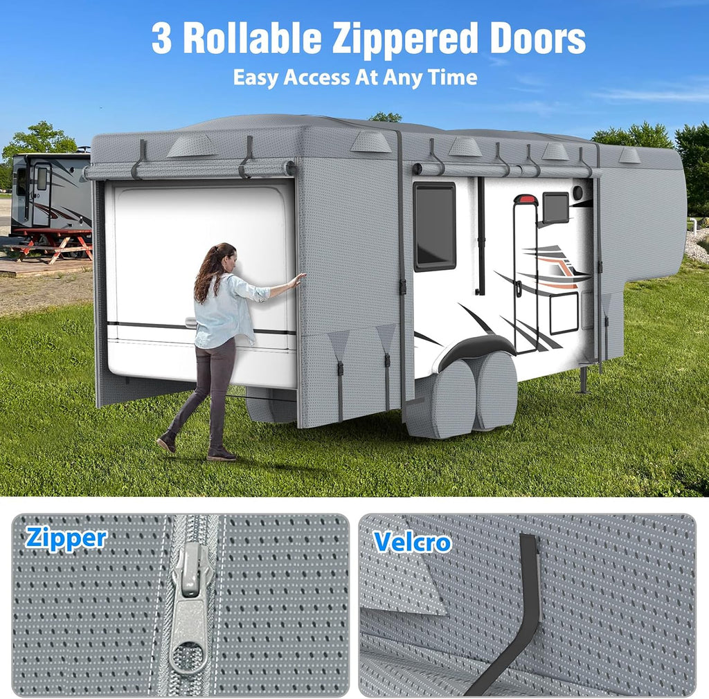 MOFEEZ 5th Wheel RV Cover 37-41ft, 9 Layers Top Fifth Wheel Camper Cover - image 4