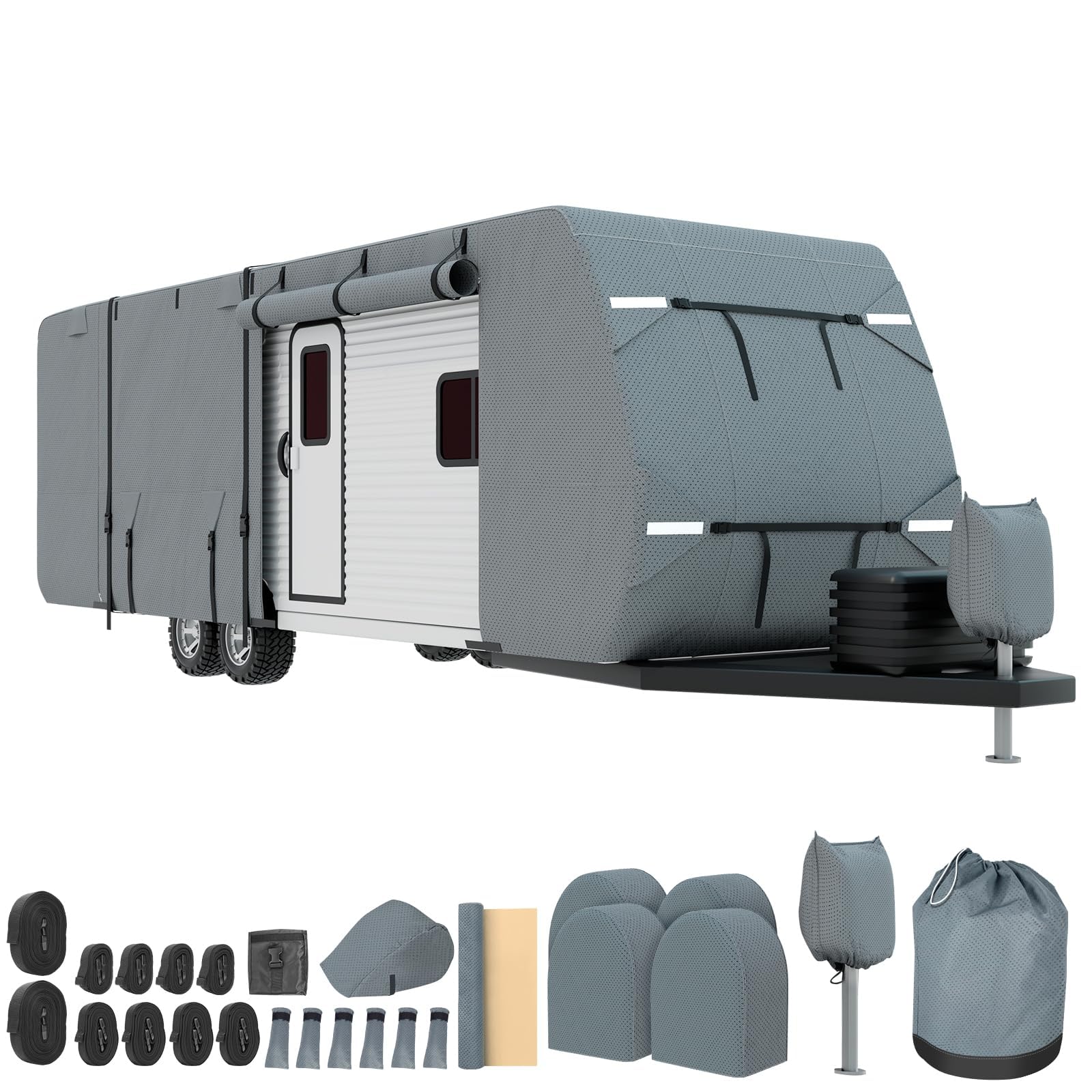 Mofeez Travel Trailer RV Cover 9 Layers for 24'-27' Camper Cover RV Covers