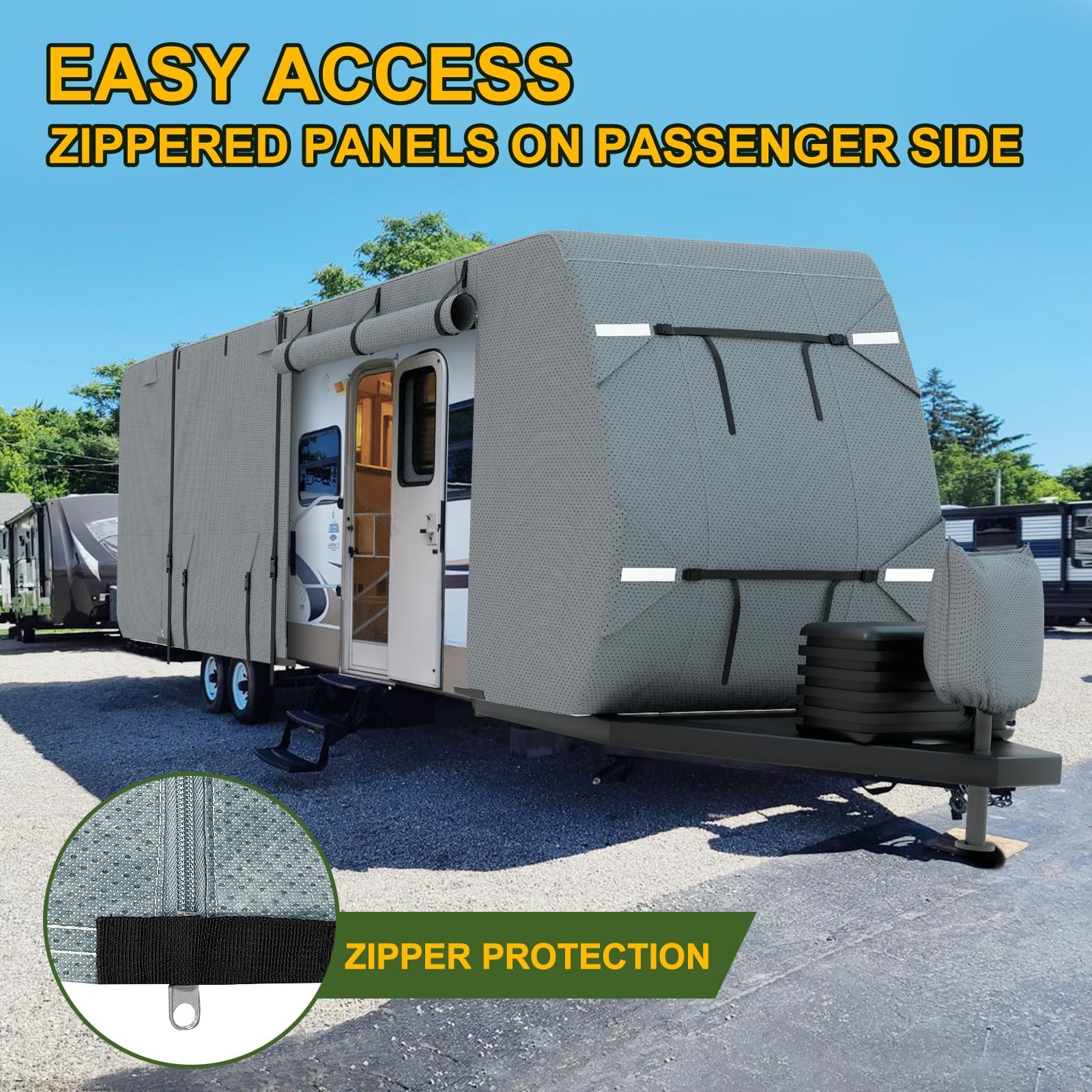 Mofeez Travel Trailer RV Cover 9 Layers for 24'-27' Camper Cover RV Covers