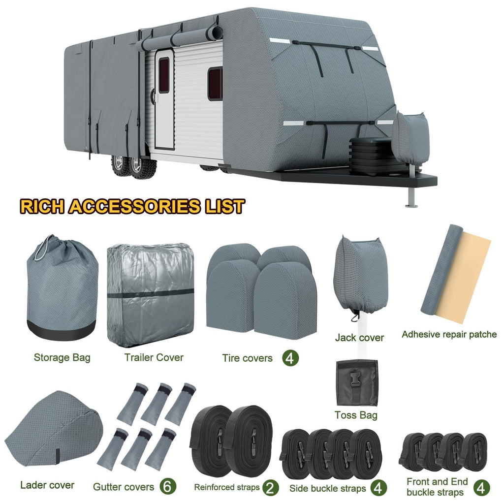 Mofeez Travel Trailer RV Cover 9 Layers for 20'-22' Camper Cover RV Covers
